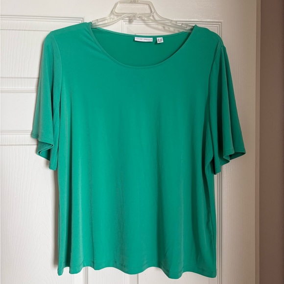 Susan Graver short sleeve top green 1X - Picture 1 of 5